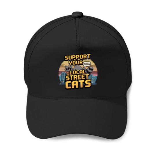 Discover Street Cats Racoon Possum - Support Your Local Street Cycling Bicycle Funny Mountain Biking Bike And Brew For Men Women Baseball Caps