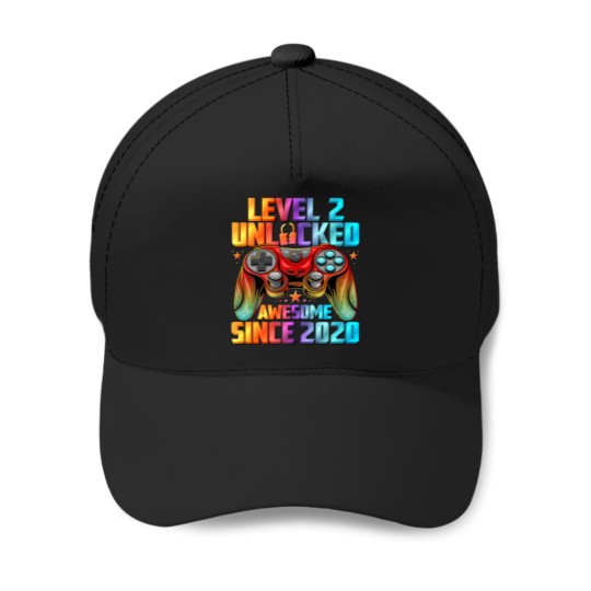 Discover Level 2 Unlocked Awesome Since 2020 2Nd Birthday G Baseball Caps