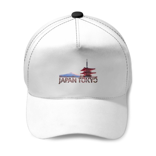 Discover Tokyo Japan Mount Fuji red Chureito Pagoda Souvenir Baseball Caps