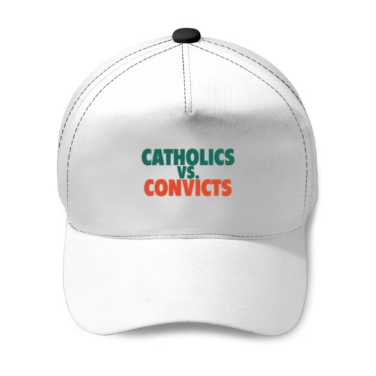 Discover Catholics Vs. Convicts Retro 1988 Football Game Baseball Caps
