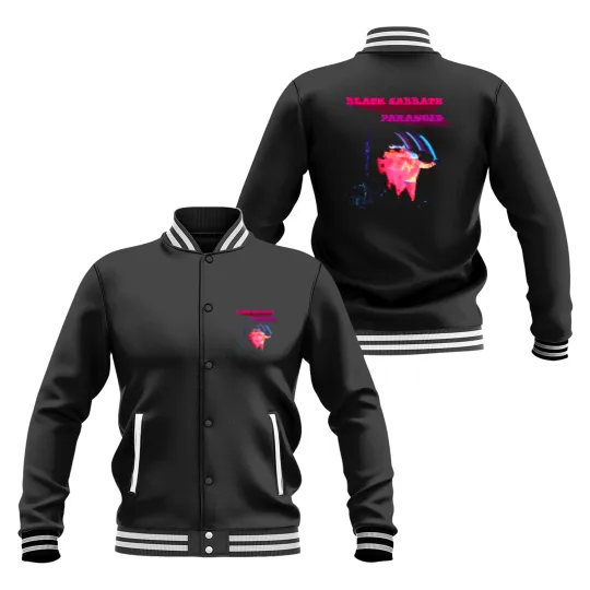 Discover Black Sabbath Paranoid Motion Black Baseball Jackets
