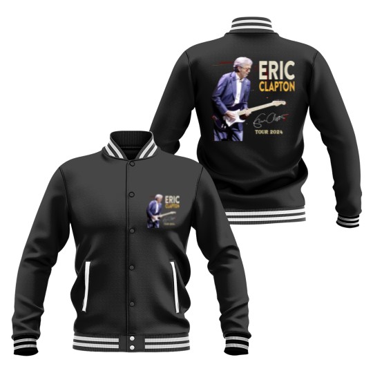 Discover Eric Clapton 2024 tour Music Black Baseball Jackets Great Gift