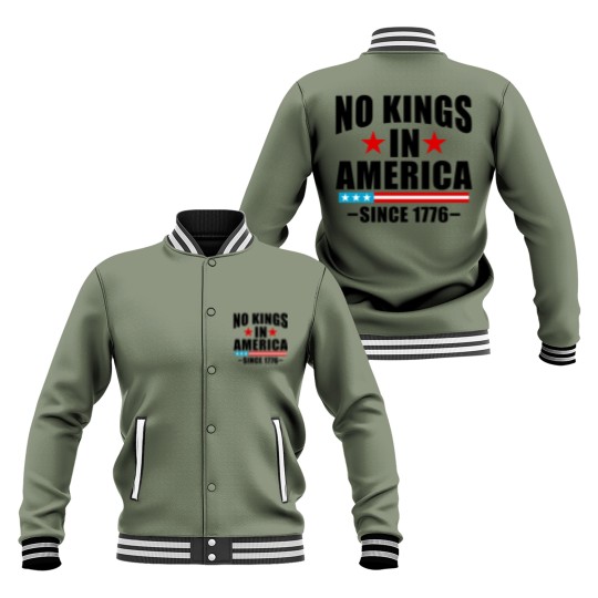 Discover No Kings in America Baseball Jackets Anti-Trump, Protest Baseball Jackets Democracy Baseball Jackets Protest Gift for Anti-MAGA Patriotic Baseball Jackets We The People No Kings In America