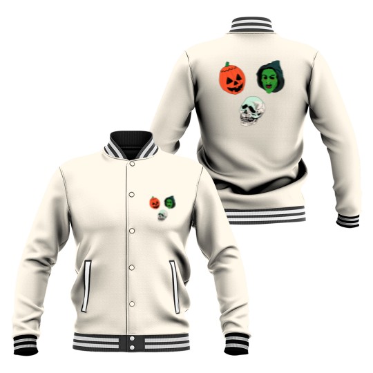 Discover Silver Shamrock Mask Set Baseball Jackets