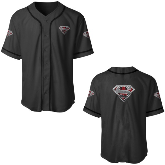 Discover DC Comics Superman Skyline Chest Logo Baseball Jerseys