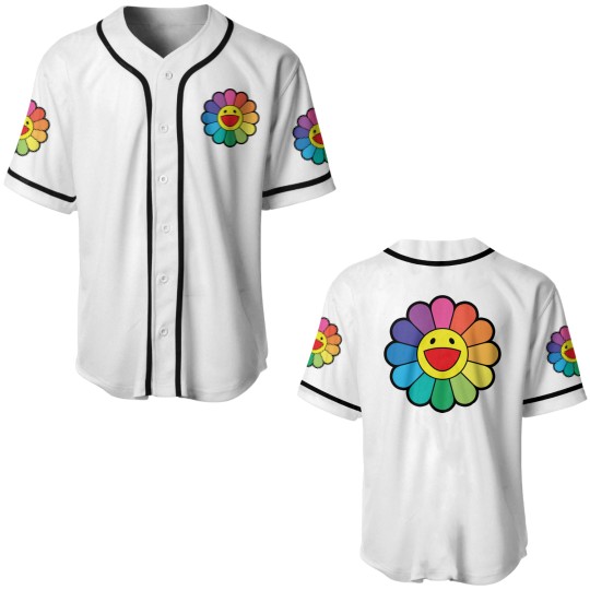 Discover TAKASHI MURAKAMI FLOWER RAINBOW - Takashi Murakami Flower Rainbow - Baseball Jerseys