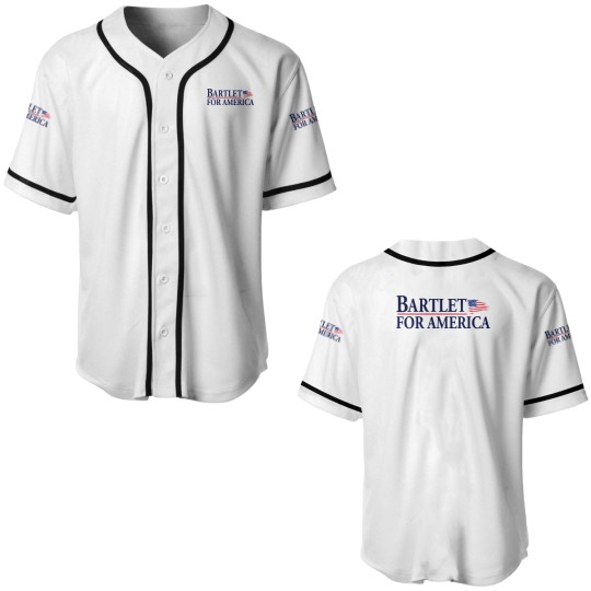 Discover West Wing Bartlet For America Baseball Jerseys