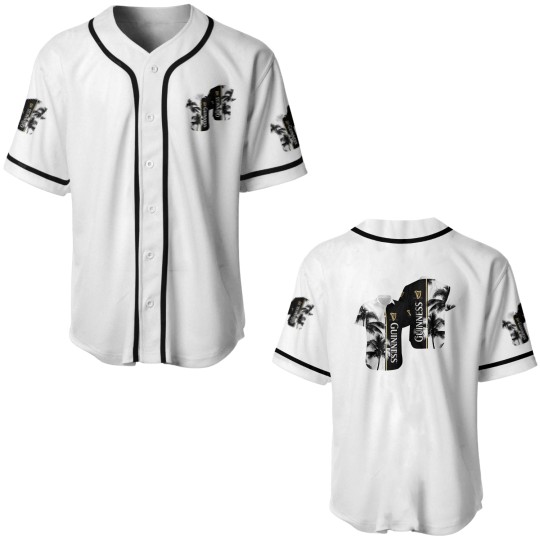 Discover Guinness Aloha Baseball Jerseys - Black Tropical Hawaiian Style, Beer Lover Baseball Jerseys