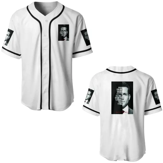 Discover Black and white Harvey Specter quote. Canvas Baseball Jerseys