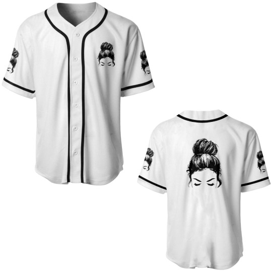 Discover Messy bun face - unisex Baseball Jerseys | Mom Baseball Jerseys | messy bun Baseball Jerseys