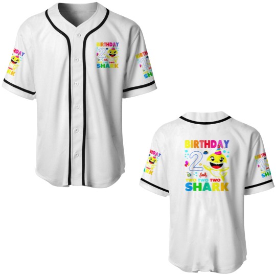 Discover Birthday Kids Shark 2 Years Old 2Nd Family Stickers Baseball Jerseys
