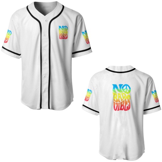 Discover No bad vibes large navy Baseball Jerseys