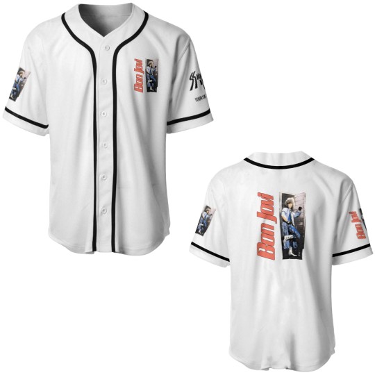 Discover Bon Jovi Slippery When Wet Tour Of The World 1986-87 Baseball Jerseys