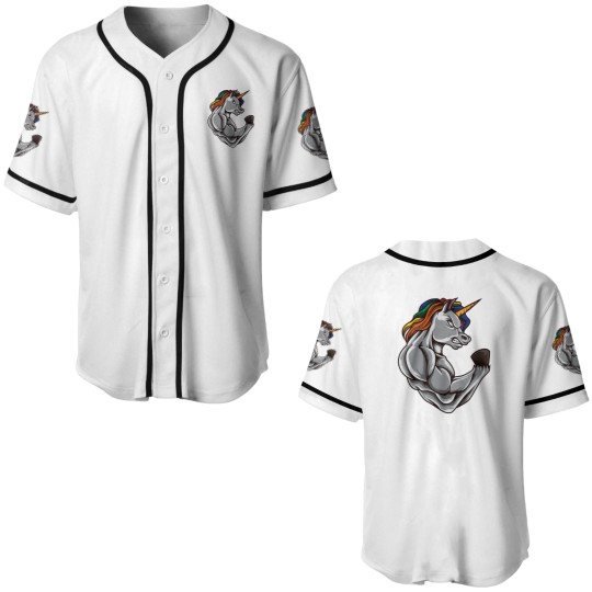 Discover Unicorn At The Gym | Training Fitness Muscles Baseball Jerseys