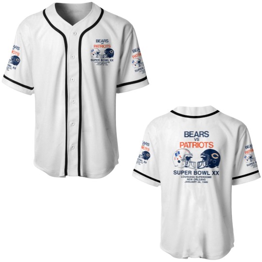 Discover Bears vs Patriots 86 --- Vintage Faded Look Design - Chicago Bears - Baseball Jerseys