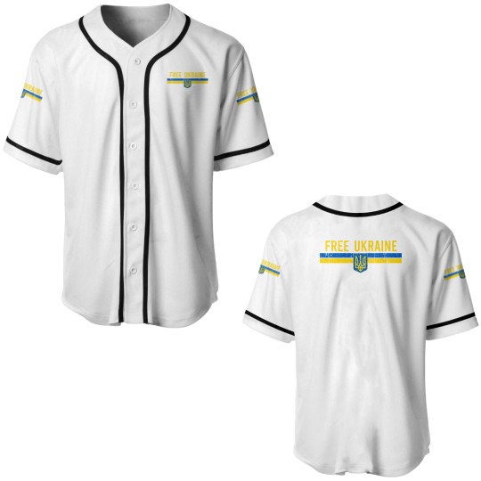 Discover Free Ukraine distressed Ukrainian blue yellow flag minimalist art - Free Ukraine - Baseball Jerseys