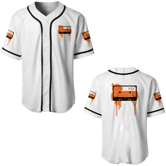 Discover Orange vintage cassette tape Baseball Jerseys