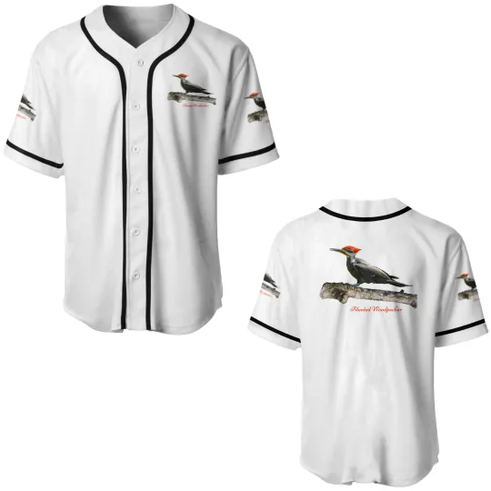 Discover Pileated Woodpecker Bird Ornithology Baseball Jerseys