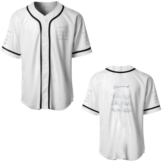 Discover Cinnamoroll Sanrio Pattern Baseball Jerseys