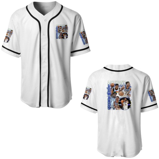 Discover Anthony Edwards Graphic Baseball Jerseys, Basketball Baseball Jerseys