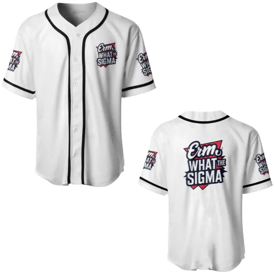 Discover wos erm, what the sigma funny meme Baseball Jerseys