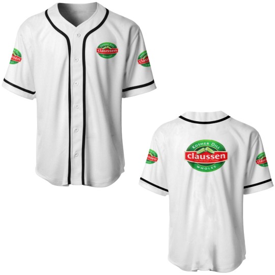 Discover Claussen Pickles Food Snack Baseball Jerseys