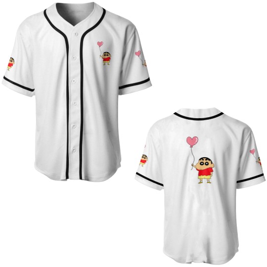 Discover Crayon Shin Chan Heart Balloon Baseball Jerseys