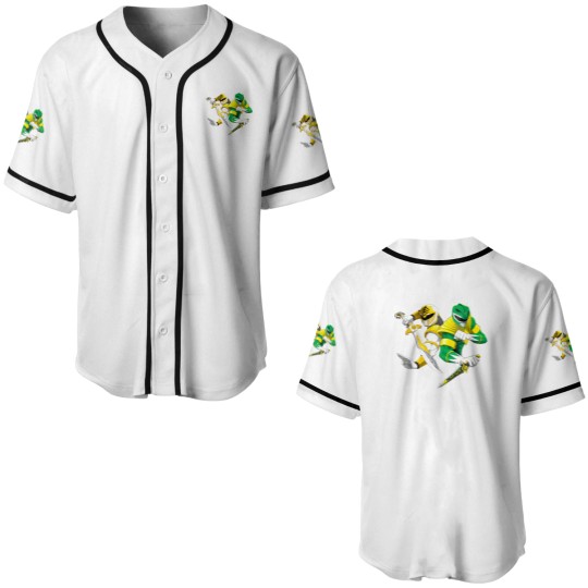 Discover Green and White Power Rangers Baseball Jerseys