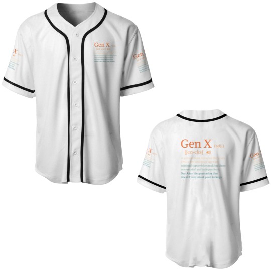 Discover funny gen x definition sarcasm humor 1960 1980 birthday Baseball Jerseys