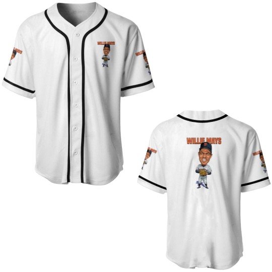 Discover Willie Mays Baseball Caricature Vintage Essential Baseball Jerseys