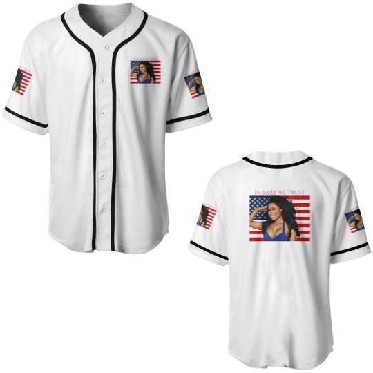 Discover NICKI MINAJ Saluting American Flag Barb Baseball Jerseys