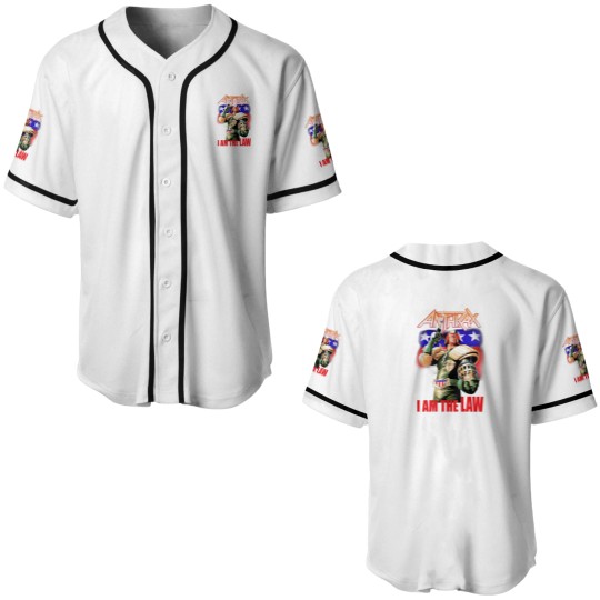 Discover Anthrax Baseball Jerseys Judge Dredd I AM THE LAW Baseball Jerseys NEW Heavy Metal Band