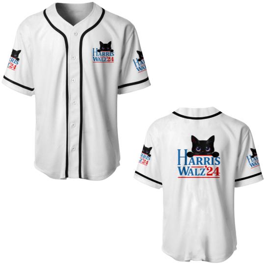 Discover Harris Walz Cat Lady  Harris tim walz Baseball Jerseys - 1 Baseball Jerseys