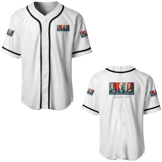 Discover Hope Heal RISE, Kamala Harris 2024 Baseball Jerseys, Support for First Woman American President