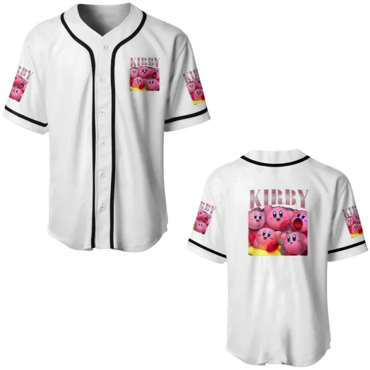 Discover Vintage Kirby Baseball Jersey - Cute and Fun Design