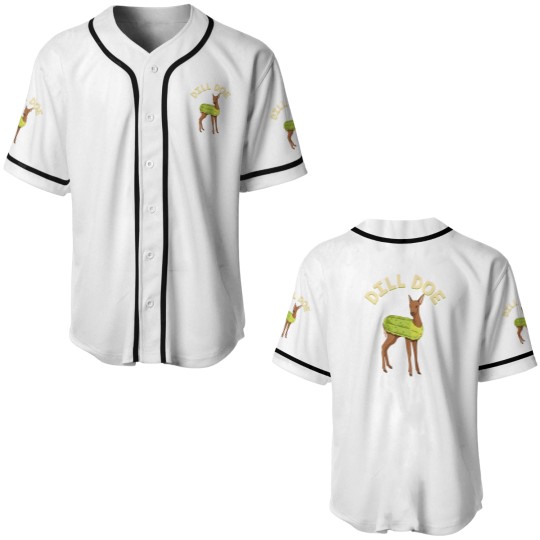 Discover Dill Doe Baseball Jerseys Animal Pun Pickle  Funny Deer Baseball Jerseys