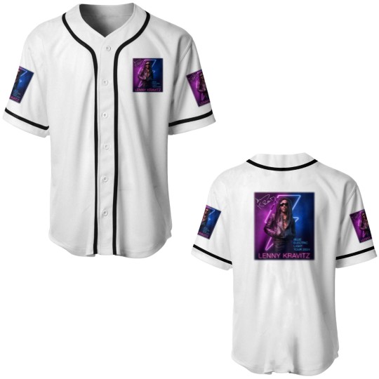 Discover Lenny Kravitz Electric Blue Light Tour 2024 Signature Unisex Baseball Jerseys All Size