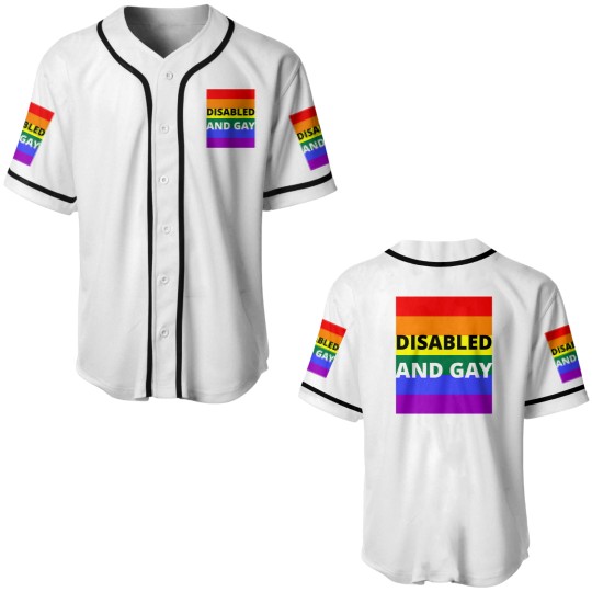 Discover Disabled  And Gay On Rainbow Background Baseball Jerseys