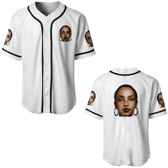Discover Rare Sade Adu Face Baseball Jerseys Collection Singer Unisex Baseball Jerseys