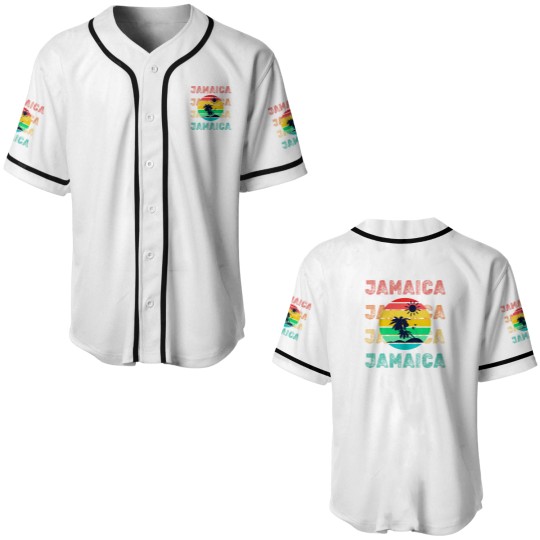 Discover Jamaica Paradise Life, Sunset and Palm Trees Baseball Jerseys