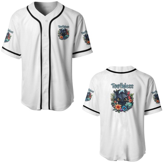 Discover Disneyyy How To Train Your Dragon Toothless Floral Baseball Jerseys, Disneyyy Baseball Jerseys