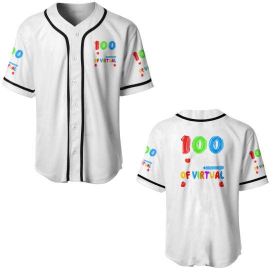 Discover 100 Days Of Virtual School Funny 100th Day Baseball Jerseys