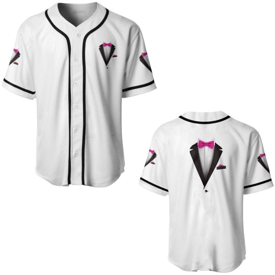 Discover Tuxedo  with Pink Bowtie For Weddings T- Baseball Jerseys