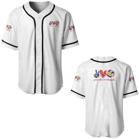 Discover Baseball Jerseys - Peace Love Volleyball Design