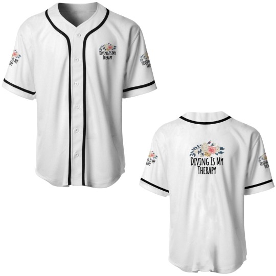Discover Floral Flowers, Diving Is My Therapy Funny Floral Baseball Jerseys