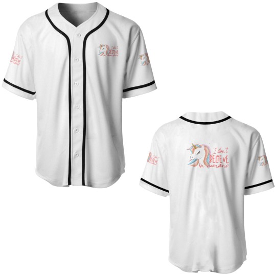 Discover I Don`t Believe In Humans | Funny Unicorn Sarcasm Baseball Jerseys