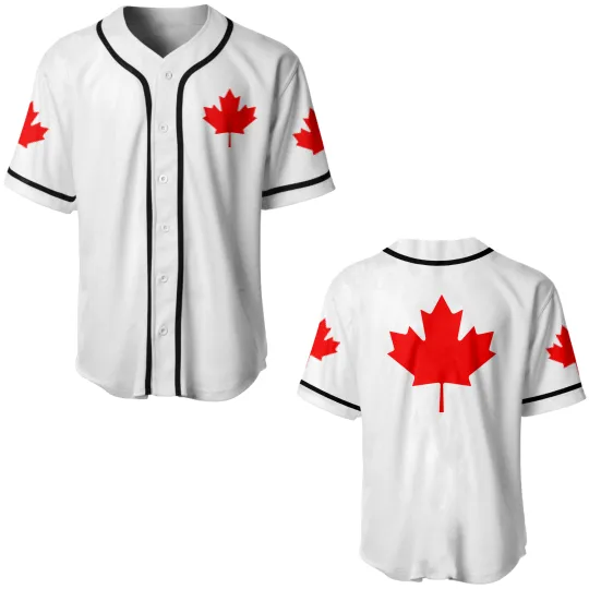 Discover Red Canada Maple Leaf Souvenir Baseball Jerseys