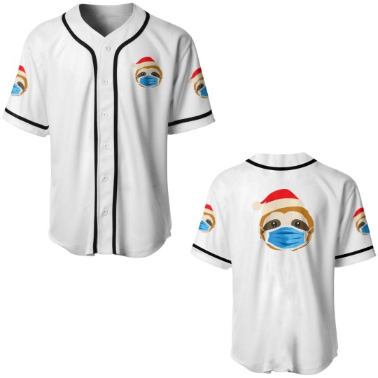 Discover Sloth Wearing Face Mask Pajamas Christmas Gifts Baseball Jerseys