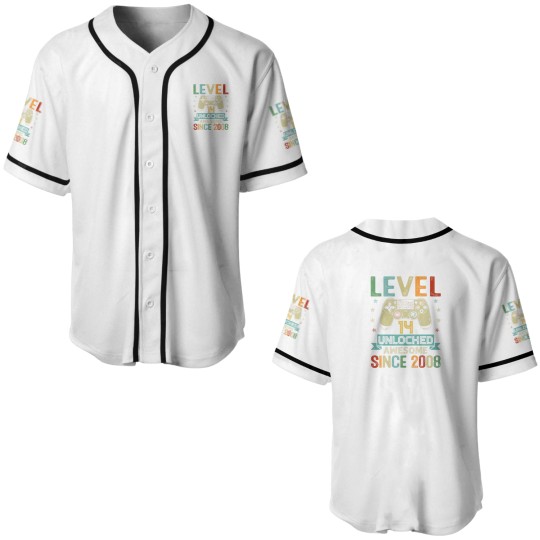 Discover Level 14 Unlocked Awesome Since 2008 Video Game 14 Baseball Jerseys