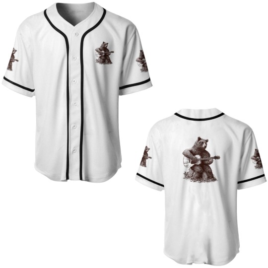 Discover Guitar Player GUITARIST Bear Funny Baseball Jerseys